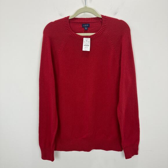 J.Crew Supersoft Lambswool Blend Crewneck Sweater Red Classic Mens XL NWT - Picture 4 of 11